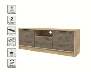 ТУМБА КТ-ТВ3-50 (ДУБ ЗОЛОТОЙ ЛДСП/ ДУБ ВЕЛЛИНГТОН ЛДСП) Ш1360 В495 Г355