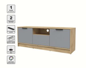 ТУМБА КТ-ТВ3-50 (ДУБ ЗОЛОТОЙ ЛДСП/ СЕРЕБРО ЛДСП) Ш1360 В495 Г355