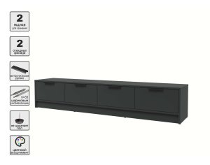 ТУМБА КТ-ТВ4-35 (АНТРАЦИТ ЛДСП/ АНТРАЦИТ ЛДСП) Ш1800 В348 Г355