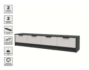 ТУМБА КТ-ТВ4-35 (АНТРАЦИТ ЛДСП/ ПЕРСИДСКИЙ ЖЕМЧУГ ЛДСП) Ш1800 В348 Г355