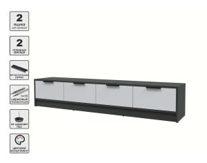 ТУМБА КТ-ТВ4-35 (АНТРАЦИТ ЛДСП/ СЕРЫЙ ЛДСП) Ш1800 В348 Г355