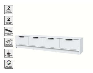 ТУМБА КТ-ТВ4-35 (БЕЛЫЙ ЛДСП/ БЕЛЫЙ ПЛАТИНУМ ЛДСП) Ш1800 В348 Г355