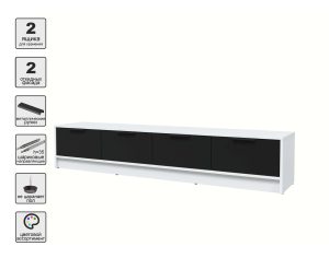 ТУМБА КТ-ТВ4-35 (БЕЛЫЙ ЛДСП/ ЧЕРНЫЙ ЛДСП) Ш1800 В348 Г355