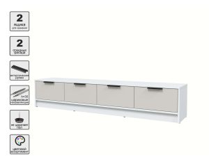 ТУМБА КТ-ТВ4-35 (БЕЛЫЙ ЛДСП/ ПЕРСИДСКИЙ ЖЕМЧУГ ЛДСП) Ш1800 В348 Г355