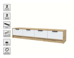 ТУМБА КТ-ТВ4-35 (ДУБ ЗОЛОТОЙ ЛДСП/ БЕЛЫЙ ПЛАТИНУМ ЛДСП) Ш1800 В348 Г355