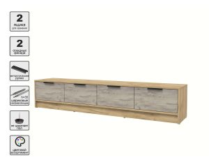 ТУМБА КТ-ТВ4-35 (ДУБ ЗОЛОТОЙ ЛДСП/ ДУБ СЕРЫЙ ЛДСП) Ш1800 В348 Г355