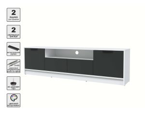 ТУМБА КТ-ТВ4-50 (БЕЛЫЙ ЛДСП/ АНТРАЦИТ ЛДСП) Ш1800 В495 Г355