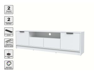 ТУМБА КТ-ТВ4-50 (БЕЛЫЙ ЛДСП/ БЕЛЫЙ ПЛАТИНУМ ЛДСП) Ш1800 В495 Г355