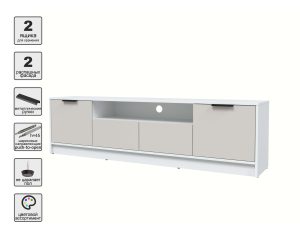 ТУМБА КТ-ТВ4-50 (БЕЛЫЙ ЛДСП/ ПЕРСИДСКИЙ ЖЕМЧУГ ЛДСП) Ш1800 В495 Г355