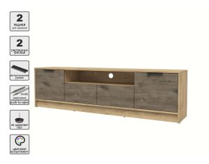 ТУМБА КТ-ТВ4-50 (ДУБ ЗОЛОТОЙ ЛДСП/ ДУБ ВЕЛЛИНГТОН ЛДСП) Ш1800 В495 Г355