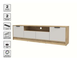 ТУМБА КТ-ТВ4-50 (ДУБ ЗОЛОТОЙ ЛДСП/ ПЕРСИДСКИЙ ЖЕМЧУГ ЛДСП) Ш1800 В495 Г355