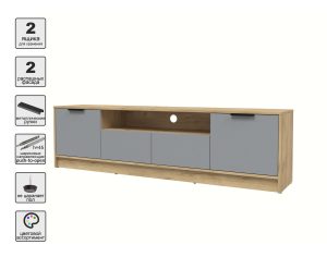 ТУМБА КТ-ТВ4-50 (ДУБ ЗОЛОТОЙ ЛДСП/ СЕРЕБРО ЛДСП) Ш1800 В495 Г355