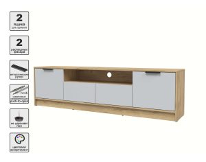 ТУМБА КТ-ТВ4-50 (ДУБ ЗОЛОТОЙ ЛДСП/ СЕРЫЙ ЛДСП) Ш1800 В495 Г355