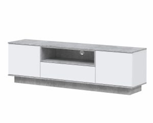 ТУМБА ПОД ТЕЛЕВИЗОР QZ-Т180 (БЕЛЫЙ ПЛАТИНУМ/ БЕТОН) Ш1800 В540 Г396