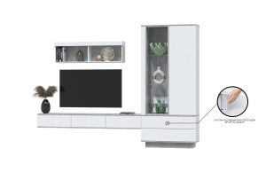 НАБОР МЕБЕЛИ ДЛЯ ГОСТИНОЙ QUARTZ-10 Ш2704 В2000 Г396 (ДУБ НОКС/ ЧЕРНЫЙ)