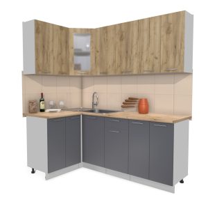 ГОТОВАЯ КУХНЯ МИЛА 1,2X2,0 (ДУБ ЗОЛОТОЙ/ АНТРАЦИТ)