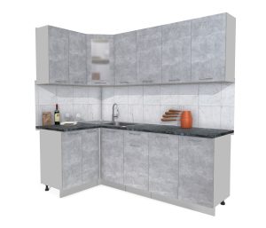 ГОТОВАЯ КУХНЯ МИЛА 1,2X2,2 (БЕТОН/ БЕТОН)