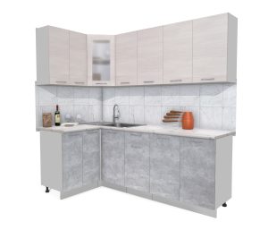 ГОТОВАЯ КУХНЯ МИЛА 1,2X2,2 (ВУДЛАЙН КРЕМОВЫЙ/ БЕТОН)