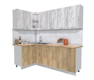 ГОТОВАЯ КУХНЯ МИЛА 1,2X2,2 (ДУБ БЕЛЫЙ/ ДУБ ЗОЛОТОЙ)