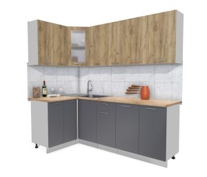 ГОТОВАЯ КУХНЯ МИЛА 1,2X2,2 (ДУБ ЗОЛОТОЙ/ АНТРАЦИТ)