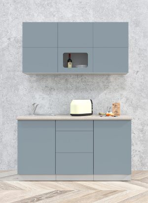 ГОТОВАЯ КУХНЯ МАТТЕ SOFT-TOUCH 1,5А (ОКЕАН/ ОКЕАН)