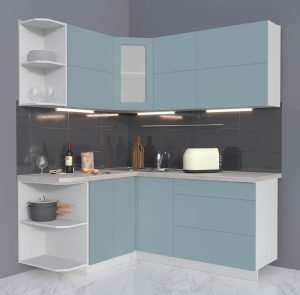 ГОТОВАЯ КУХНЯ МАТТЕ SOFT-TOUCH 1,5Х1,8А (ОКЕАН/ ОКЕАН)