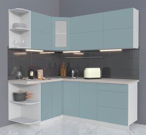 ГОТОВАЯ КУХНЯ МАТТЕ SOFT-TOUCH 1,5Х2,0А (ОКЕАН/ ОКЕАН)