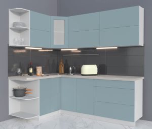 ГОТОВАЯ КУХНЯ МАТТЕ SOFT-TOUCH 1,5Х2,2А (ОКЕАН/ ОКЕАН)