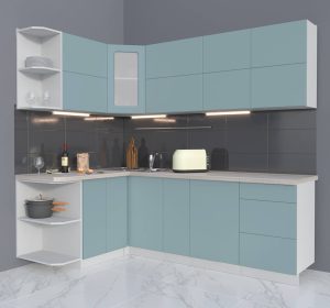 ГОТОВАЯ КУХНЯ МАТТЕ SOFT-TOUCH 1,5Х2,3А (ОКЕАН/ ОКЕАН)