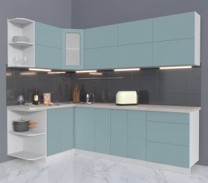 ГОТОВАЯ КУХНЯ МАТТЕ SOFT-TOUCH 1,5Х2,5А (ОКЕАН/ ОКЕАН)