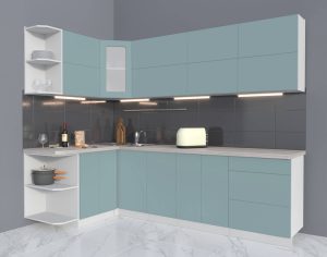 ГОТОВАЯ КУХНЯ МАТТЕ SOFT-TOUCH 1,5Х2,6А (ОКЕАН/ ОКЕАН)