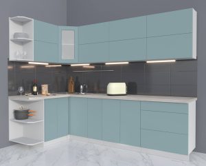 ГОТОВАЯ КУХНЯ МАТТЕ SOFT-TOUCH 1,5Х2,7А (ОКЕАН/ ОКЕАН)