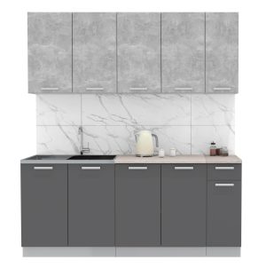 ГОТОВАЯ КУХНЯ ЛАЙТ 1,9 (БЕТОН/ АНТРАЦИТ)