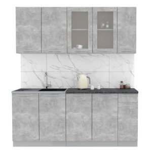 ГОТОВАЯ КУХНЯ МИЛА 1,9 (БЕТОН/ БЕТОН)