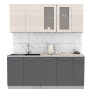 ГОТОВАЯ КУХНЯ МИЛА 1,9 (ВУДЛАЙН КРЕМОВЫЙ/ АНТРАЦИТ)