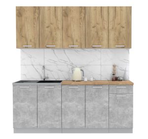 ГОТОВАЯ КУХНЯ ЛАЙТ 2,0 (ДУБ ЗОЛОТОЙ/ БЕТОН)