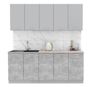 ГОТОВАЯ КУХНЯ ЛАЙТ 2,0 (СЕРЕБРО/ БЕТОН)