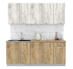 ГОТОВАЯ КУХНЯ ЛАЙТ 2,0 (ДУБ БЕЛЫЙ/ ДУБ ЗОЛОТОЙ)