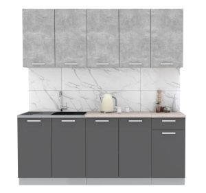 ГОТОВАЯ КУХНЯ ЛАЙТ 2,0 (БЕТОН/ АНТРАЦИТ)