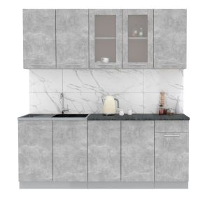 ГОТОВАЯ КУХНЯ МИЛА 2,0 (БЕТОН/ БЕТОН)