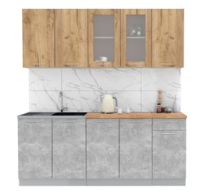 ГОТОВАЯ КУХНЯ МИЛА 2,0 (ДУБ ЗОЛОТОЙ/ БЕТОН)