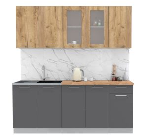 ГОТОВАЯ КУХНЯ МИЛА 2,0 (ДУБ ЗОЛОТОЙ/ АНТРАЦИТ)