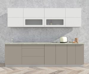 ГОТОВАЯ КУХНЯ МАТТЕ SOFT-TOUCH 2,8А (БЕЛЫЙ/ ЛУНА)