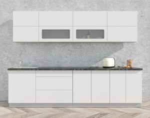 ГОТОВАЯ КУХНЯ МАТТЕ SOFT-TOUCH 2,9А (БЕЛЫЙ/ БЕЛЫЙ)