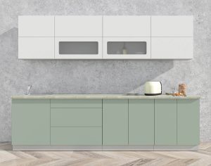 ГОТОВАЯ КУХНЯ МАТТЕ SOFT-TOUCH 2,9А (БЕЛЫЙ/ МЯТА)