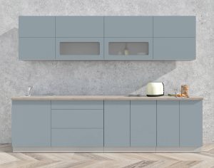 ГОТОВАЯ КУХНЯ МАТТЕ SOFT-TOUCH 2,9А (ОКЕАН/ ОКЕАН)