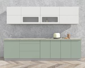 ГОТОВАЯ КУХНЯ МАТТЕ SOFT-TOUCH 3,0А (БЕЛЫЙ/ МЯТА)