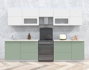 ГОТОВАЯ КУХНЯ МАТТЕ SOFT-TOUCH 3,1Б (БЕЛЫЙ/ МЯТА)