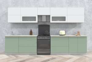 ГОТОВАЯ КУХНЯ МАТТЕ SOFT-TOUCH 3,6Б (БЕЛЫЙ/ МЯТА)