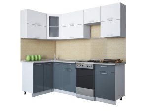 ГОТОВАЯ КУХНЯ МИЛА ГЛОСС 50-12Х24 (БЕЛЫЙ/ АСФАЛЬТ)